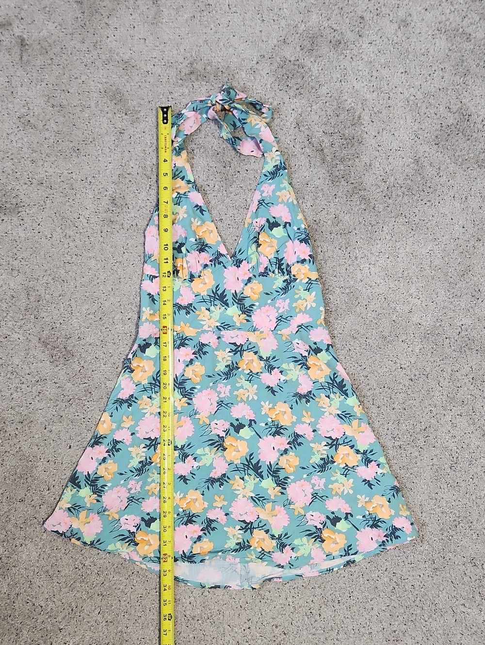 New Wild Fable Green Floral Smocked Halter Dress Size Small - Picture 9 of 10